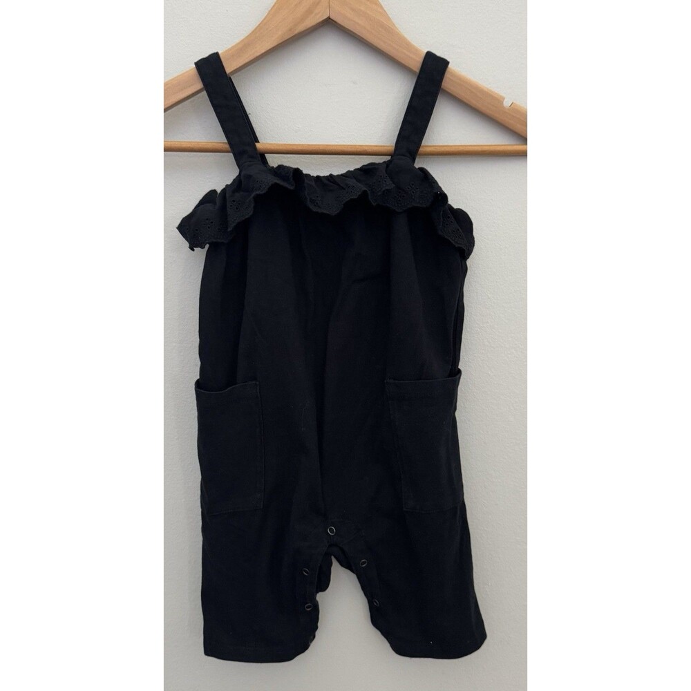 Cotton On 18/24M Black Eyelet Ruffle Summer Pocket Jumpsuit